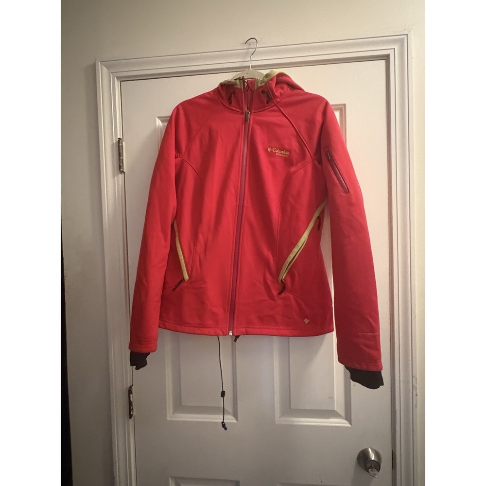 Columbia Omni-Heat Thermal Comfort Red Full Zip Jacket Size Large Titanium